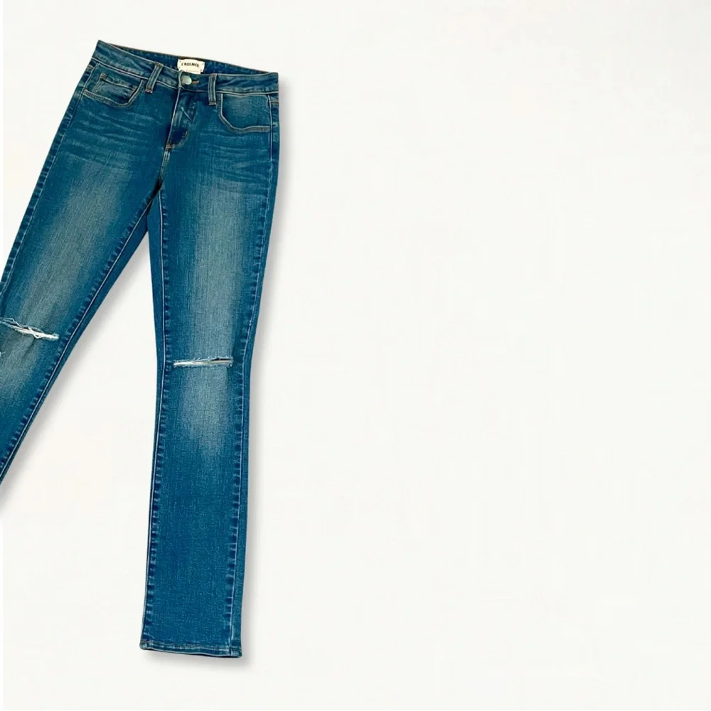 L'AGENCE Mon Jules Distressed Skinny Jeans in Authentique Denim Size 25 - Picture 11 of 16